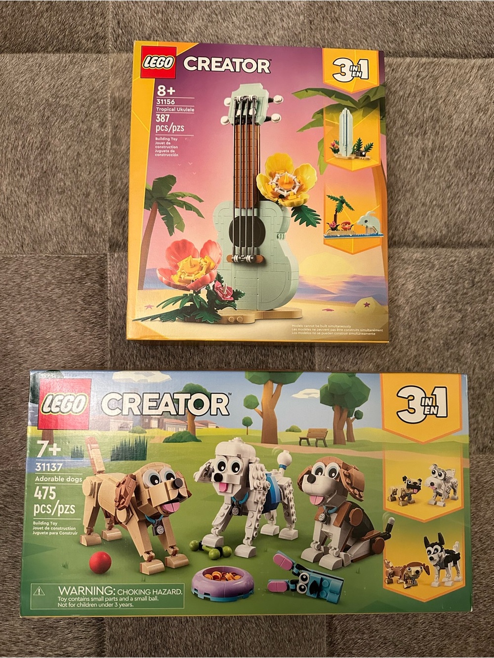 NWT Lego #31156 & #31137Creator 3-1 Bundle - Tropical Ukulele and Adorable Dogs